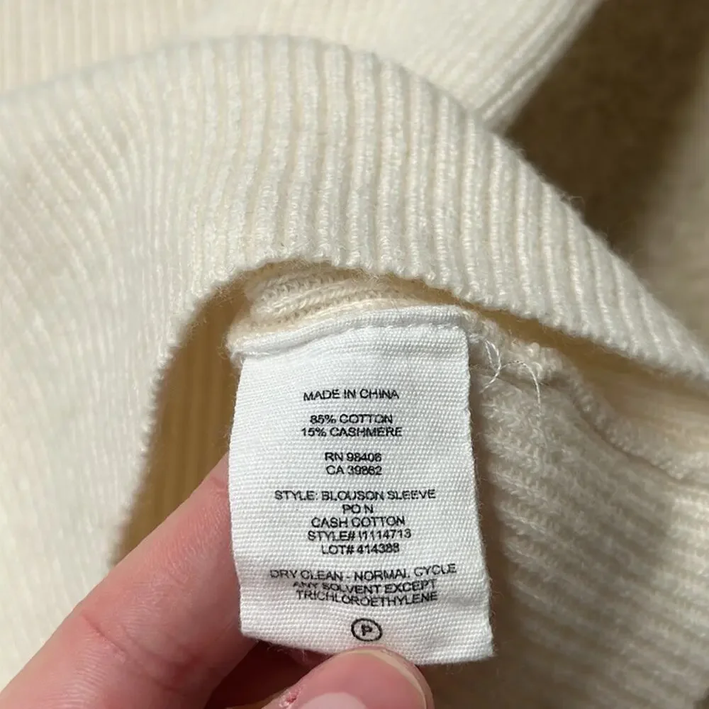 Theory: Cream Ribbed Sweater - Picture 5 of 5